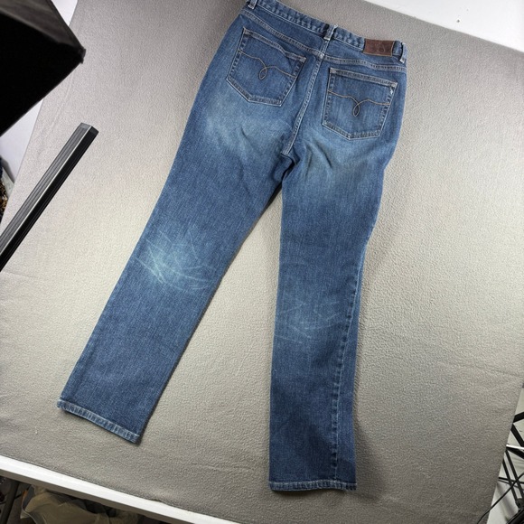 Lauren Ralph Lauren Jeans Women 8 Blue Wash Denim‎ Straight Leg Y2K Fade - Picture 9 of 13